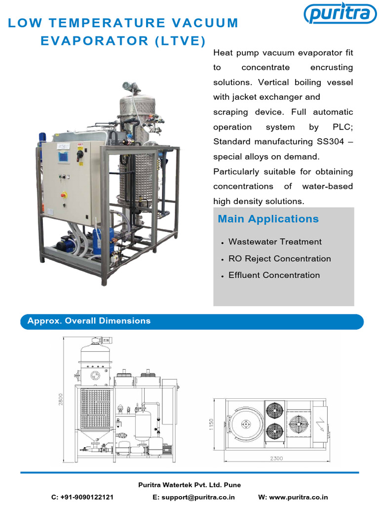 Low Temperature Vacuum Evaporator Overview | PDF | Heat Exchanger | Gases