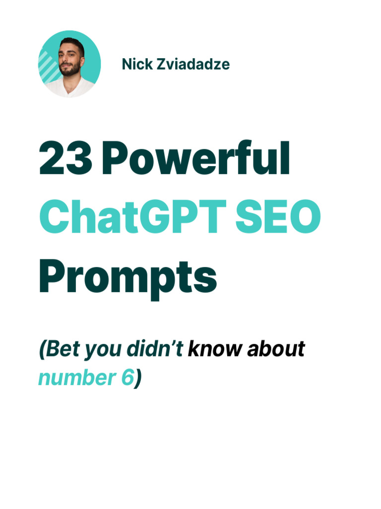 23 SEO Prompts for ChatGPT Users | PDF | Search Engine Optimization | Blog