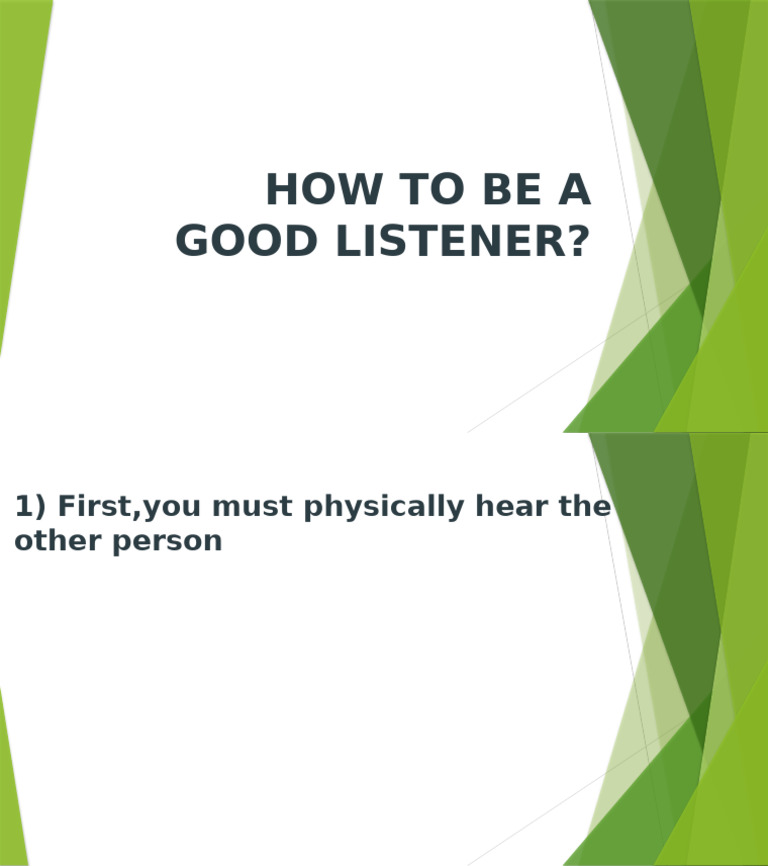 Howtobea Good Listener? | PDF
