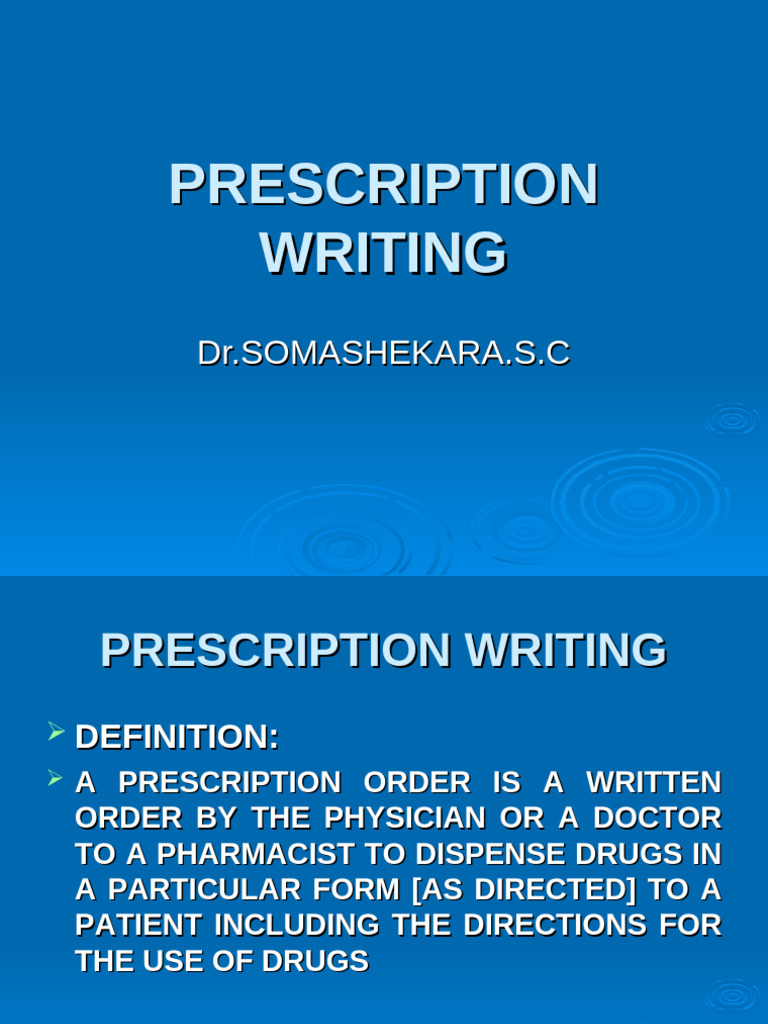 2.Prescription Writing | PDF | Medical Prescription | Pharmacy