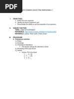 Grade 9 Exponents Lesson Plans | PDF | Exponentiation | Mathematics