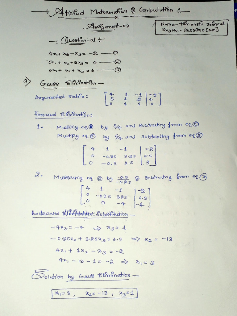 Appiled Maths Assignment | PDF