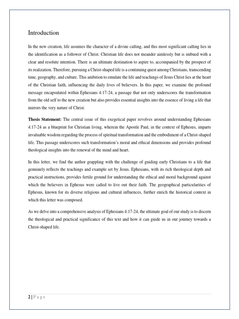 Ephesians 4:17-24: Blueprint for Living | PDF | Paul The Apostle ...