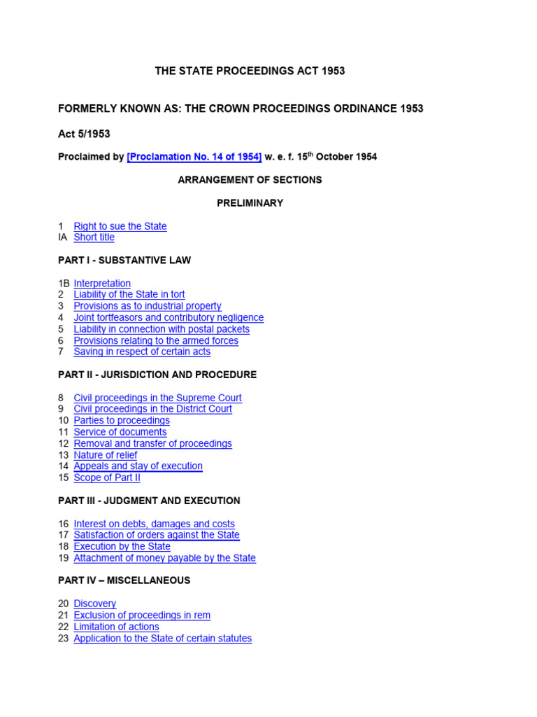 State Proceedings Act Overview | PDF | Tort | Legal Liability