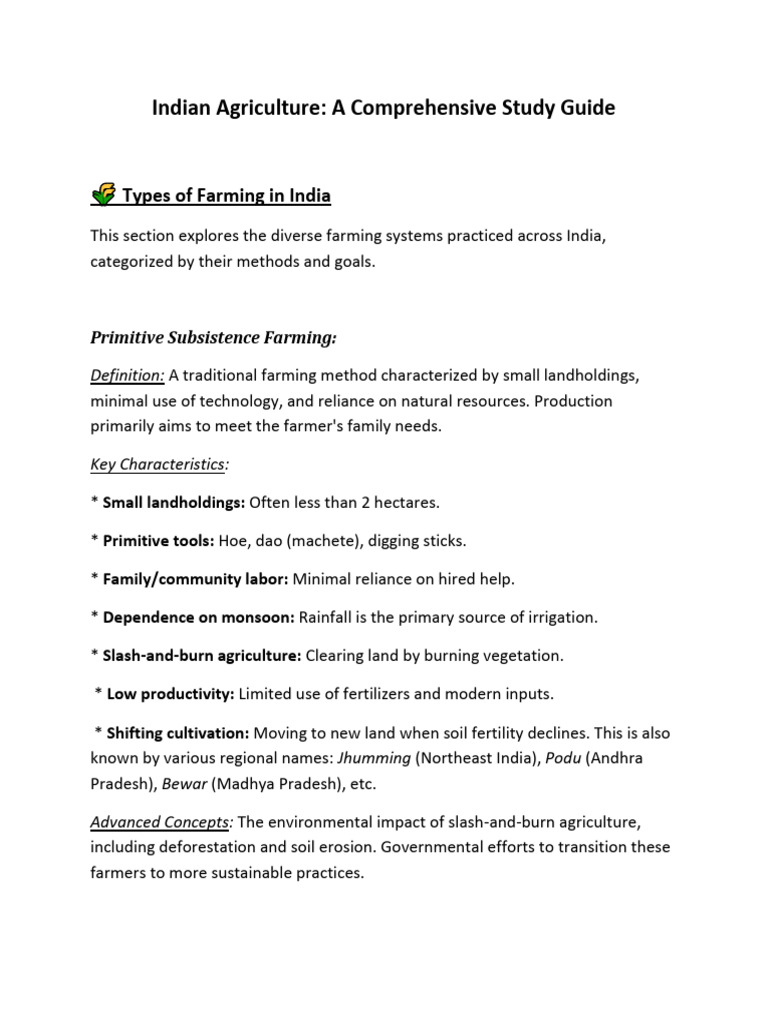 Indian Agriculture | PDF | Agriculture | Intensive Farming