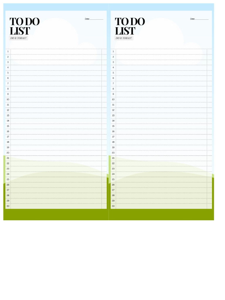 Lengthwise Notepad Template Blank | PDF