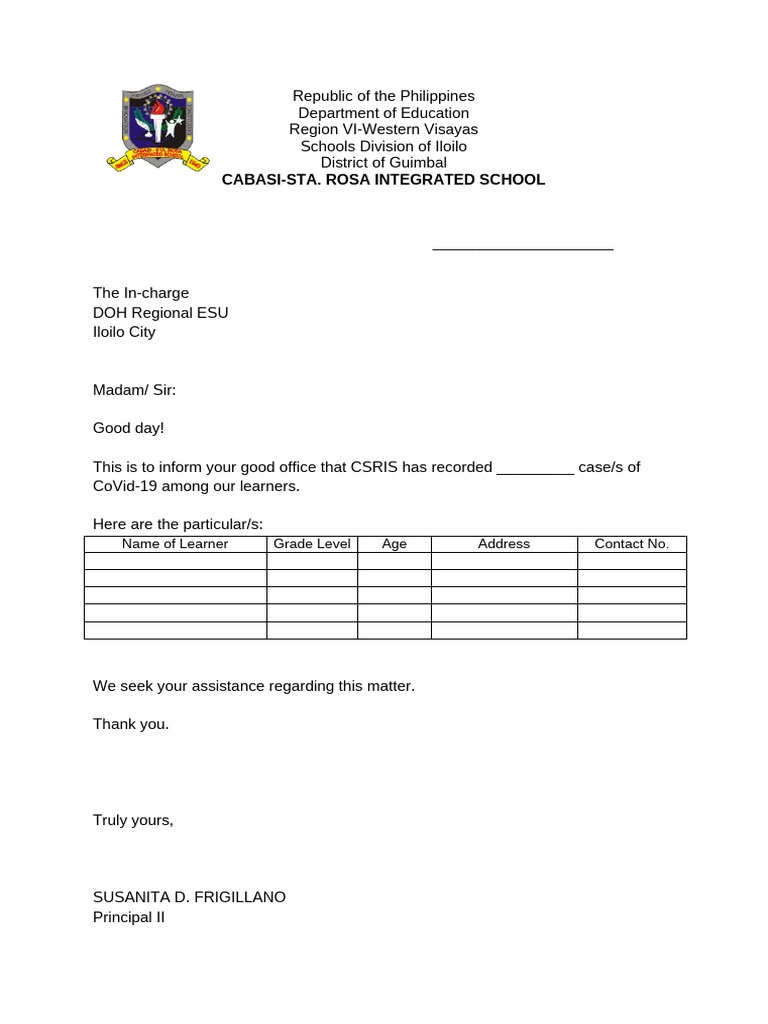 Coordination letter to ESU 2 | PDF