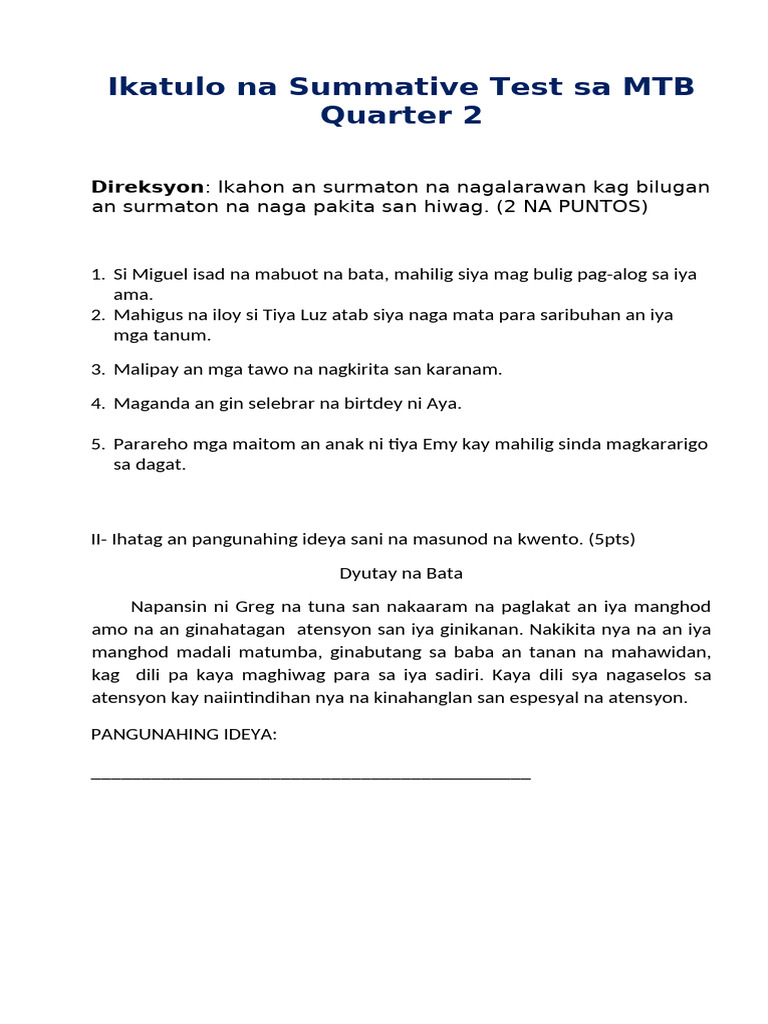 MTB ST3 Q2 | PDF