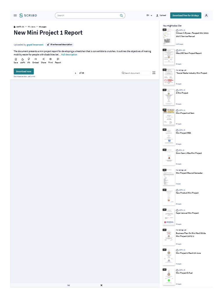 WWW Scribd Com Document 608437714 New Mini Project 1 Report | PDF ...