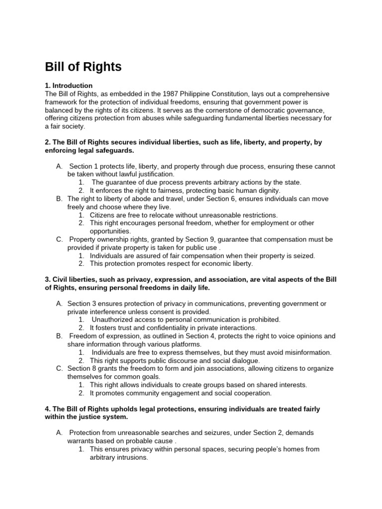 Bill of Rights and Citizenship in the Philippines | PDF ...