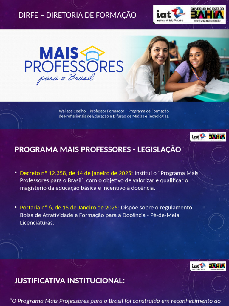Programa Mais Professores: Valorização Docente | PDF | Pós-graduação