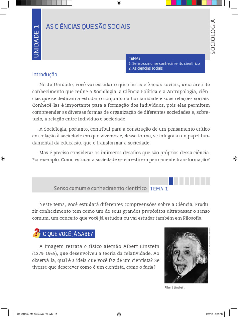 Introdução às Ciências Sociais e Senso Comum | PDF | Science | Sociologia