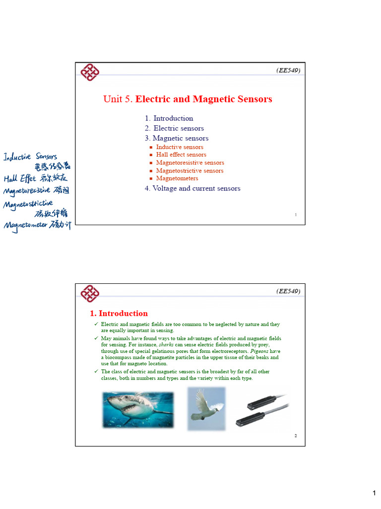 Electric and Magnetic Sensor Overview | PDF | Capacitance | Inductance