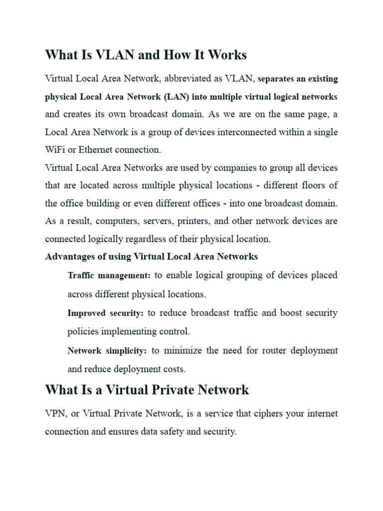 What Is VLAN and How It Works | PDF