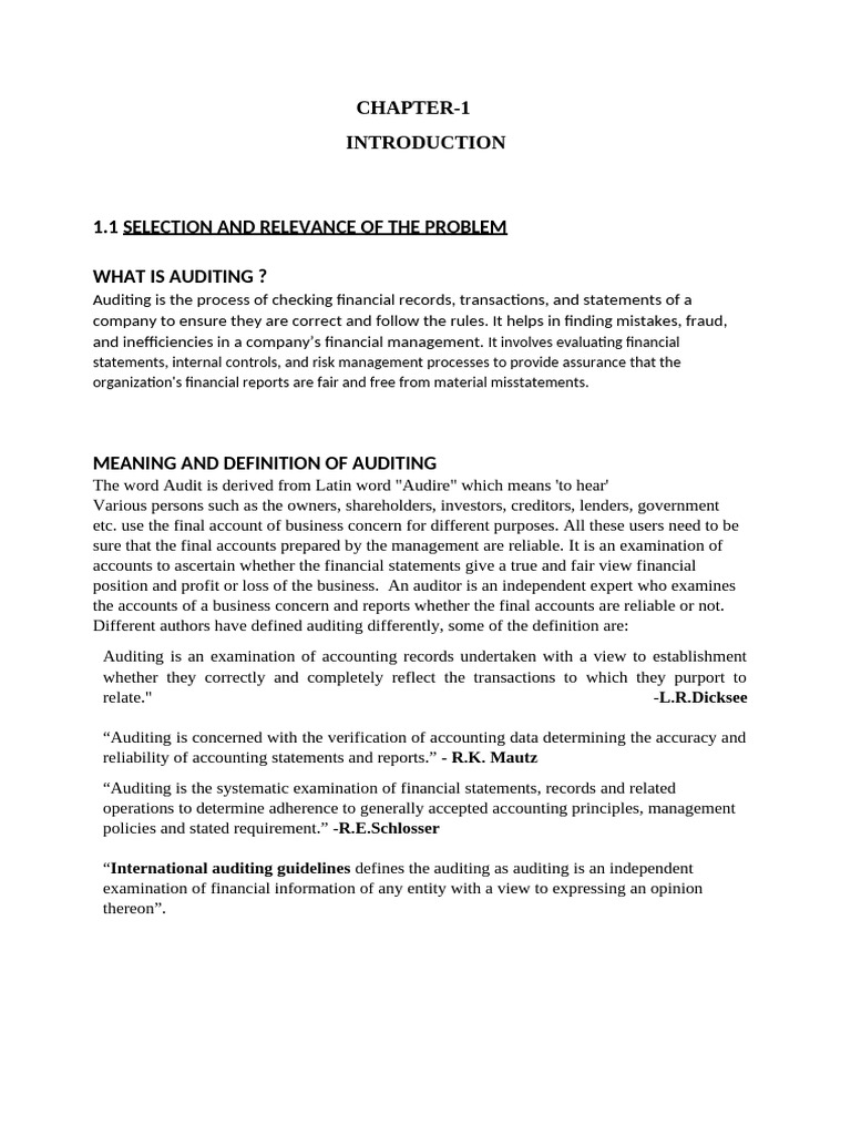 Understanding Auditing: Types & Importance | PDF | Audit | Internal Control