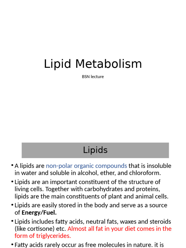 Understanding Lipid Metabolism Basics | PDF