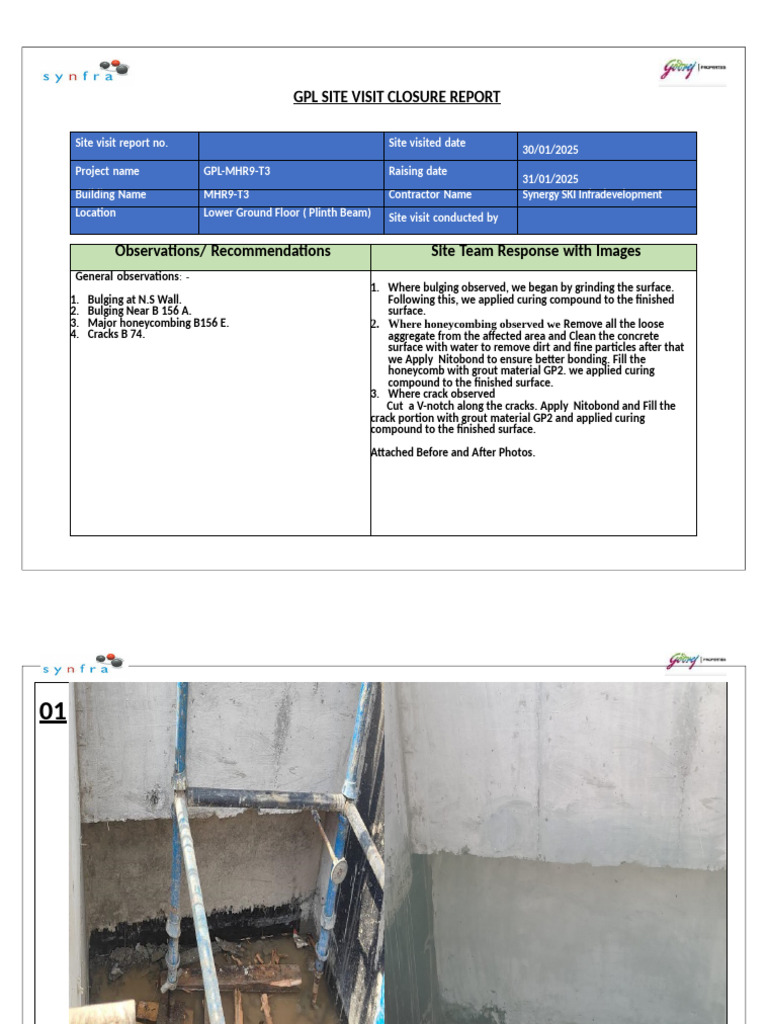 GPL Site Visit Closure Report Summary | PDF