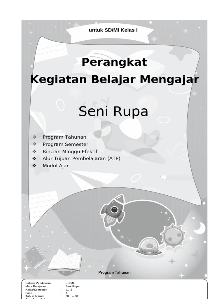Rencana Pembelajaran Seni Rupa Kelas 1 | PDF