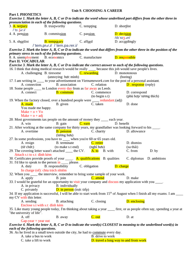 Unit 9 2 4 | PDF | Employment