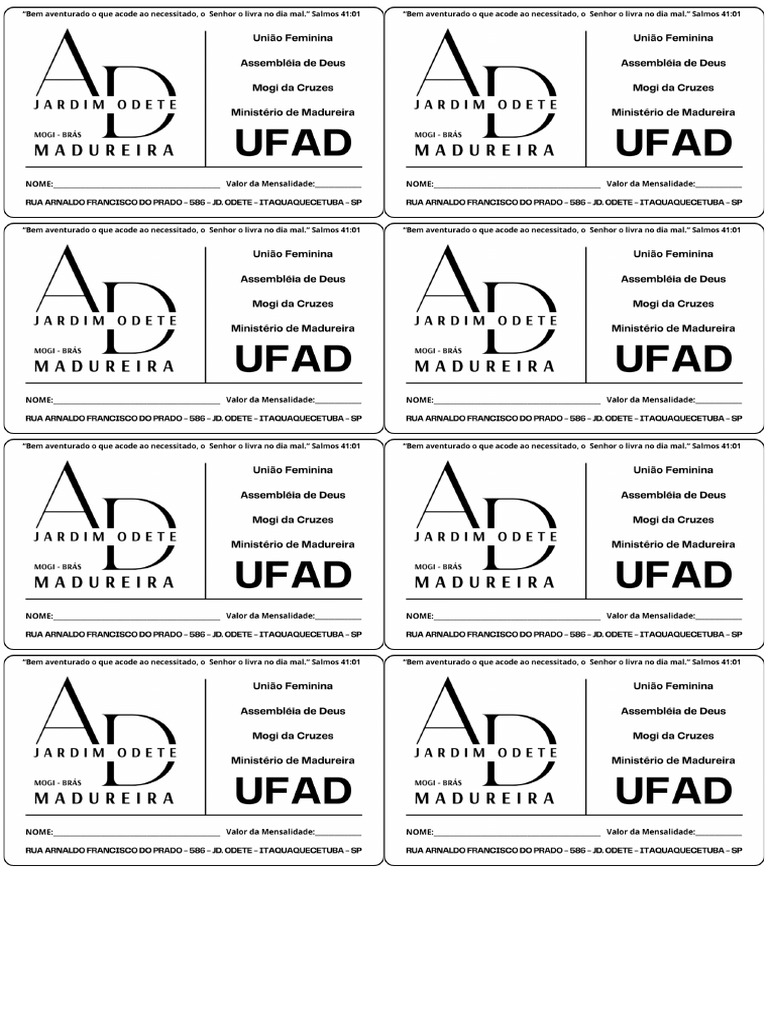 Cartão UFAD Folha | PDF