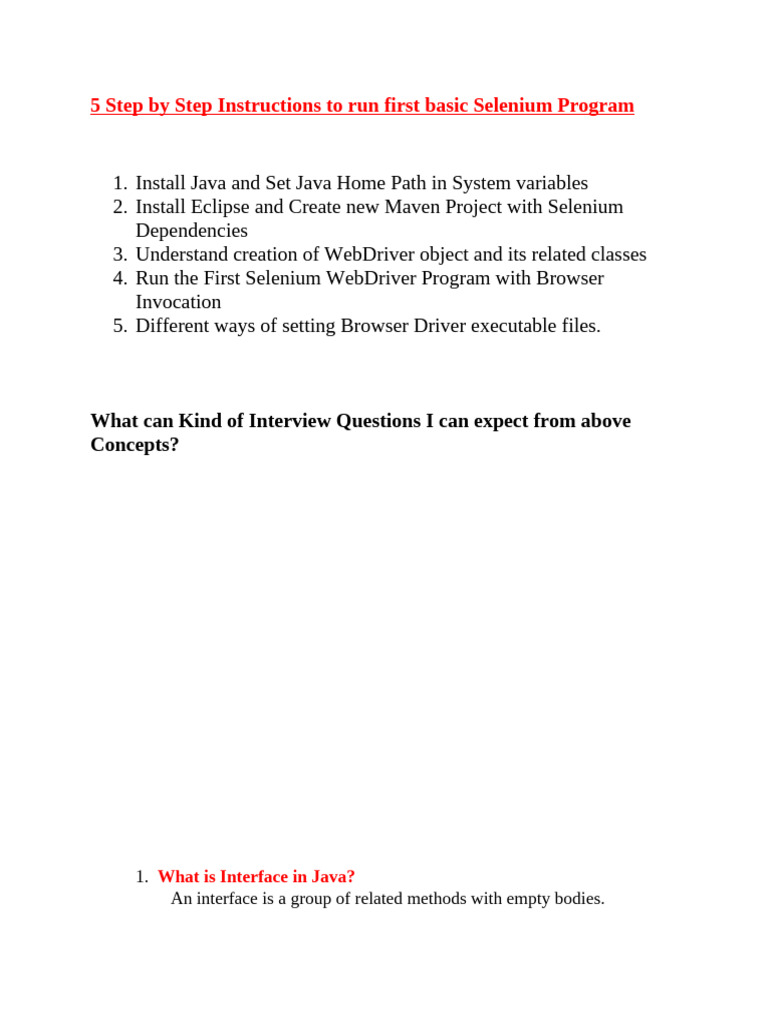 5+Step+by+Step+Instructions+to+run+first+basic+Selenium+Program | PDF ...