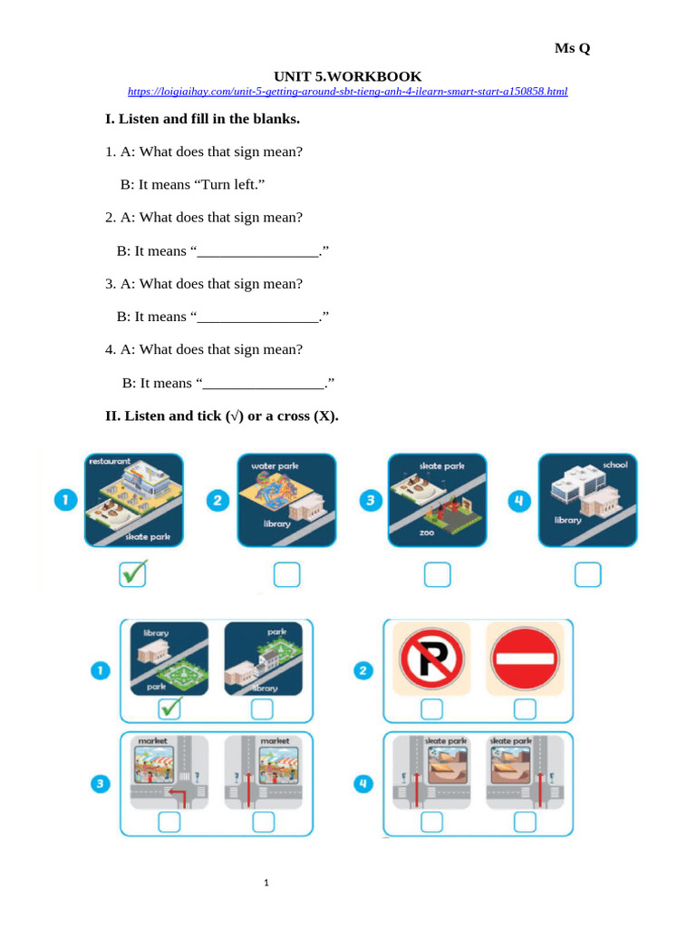 Unit 5: Getting Around Workbook | PDF