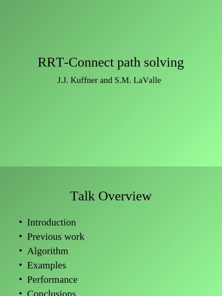 RRT-Connect: Fast Path Planning Algorithm | PDF