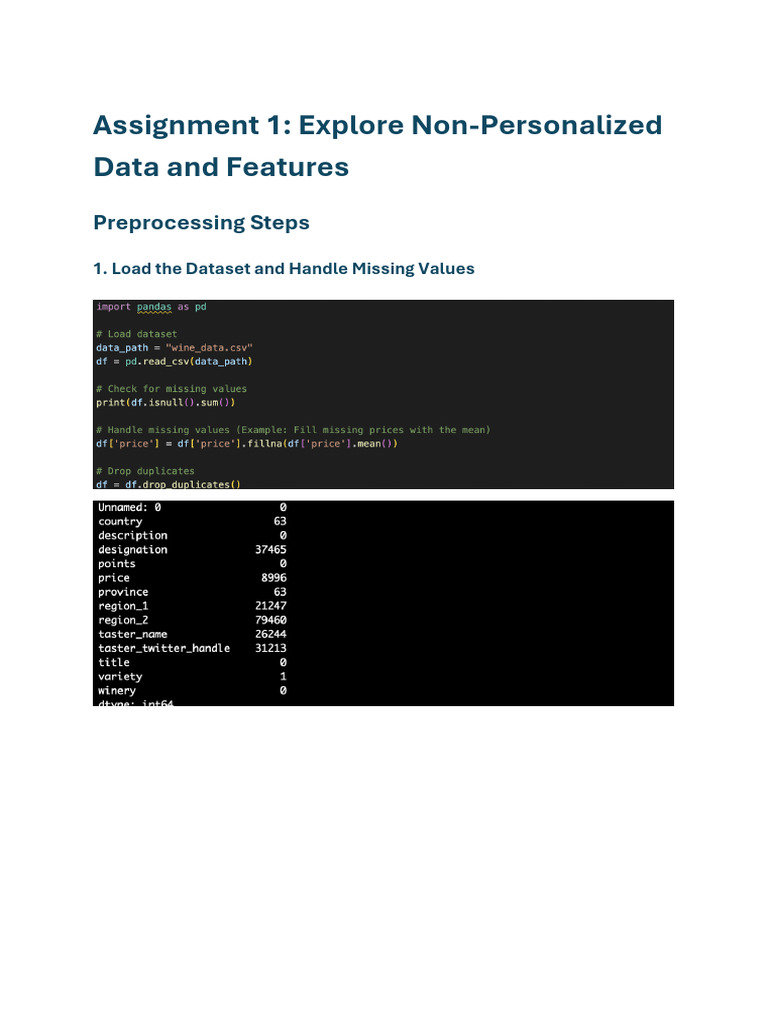 Non-Personalized Data Analysis Steps | PDF