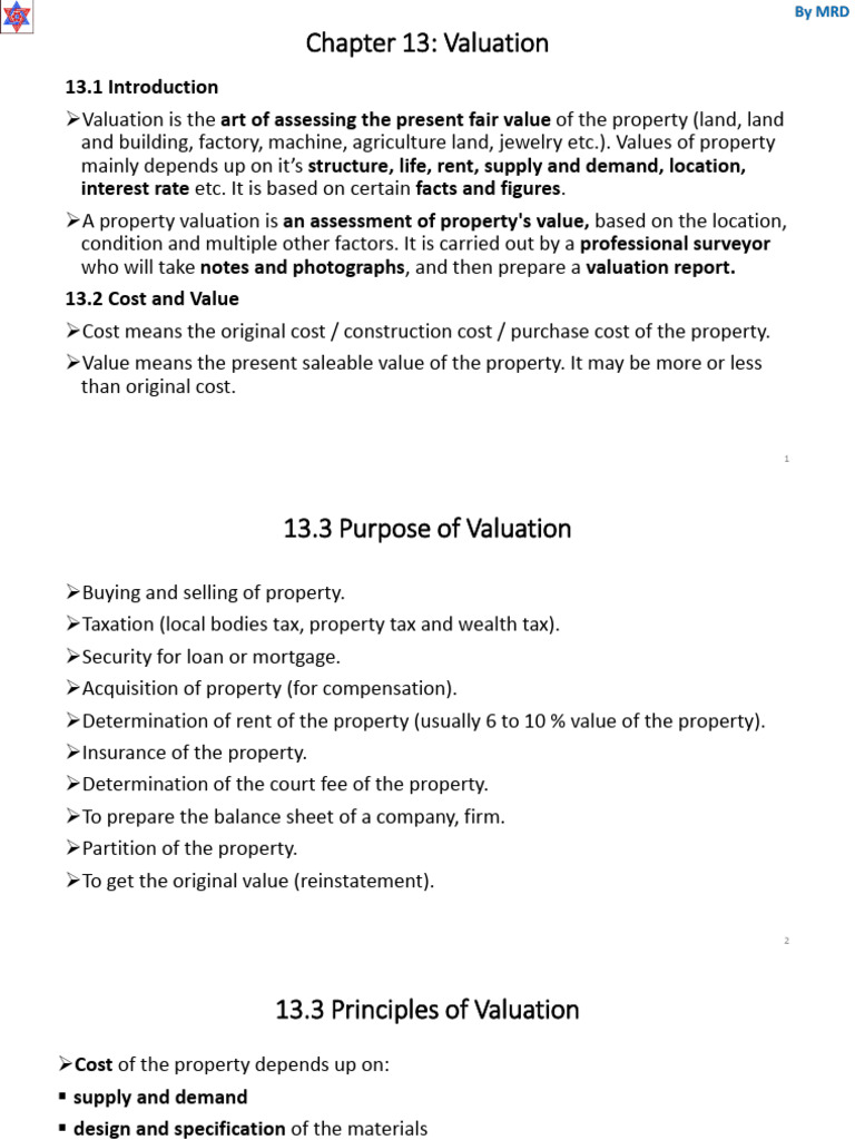 Property Valuation Methods Explained | PDF | Depreciation | Real Estate ...