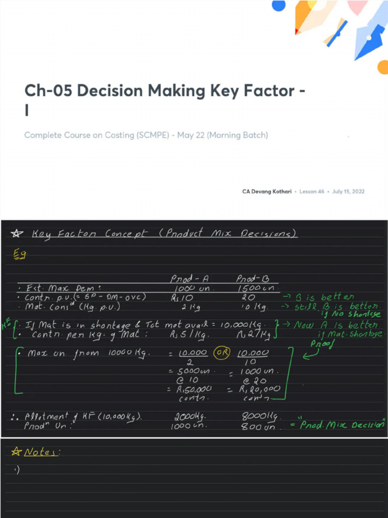 Ch05 Decision Making Key Factor I With Anno | PDF