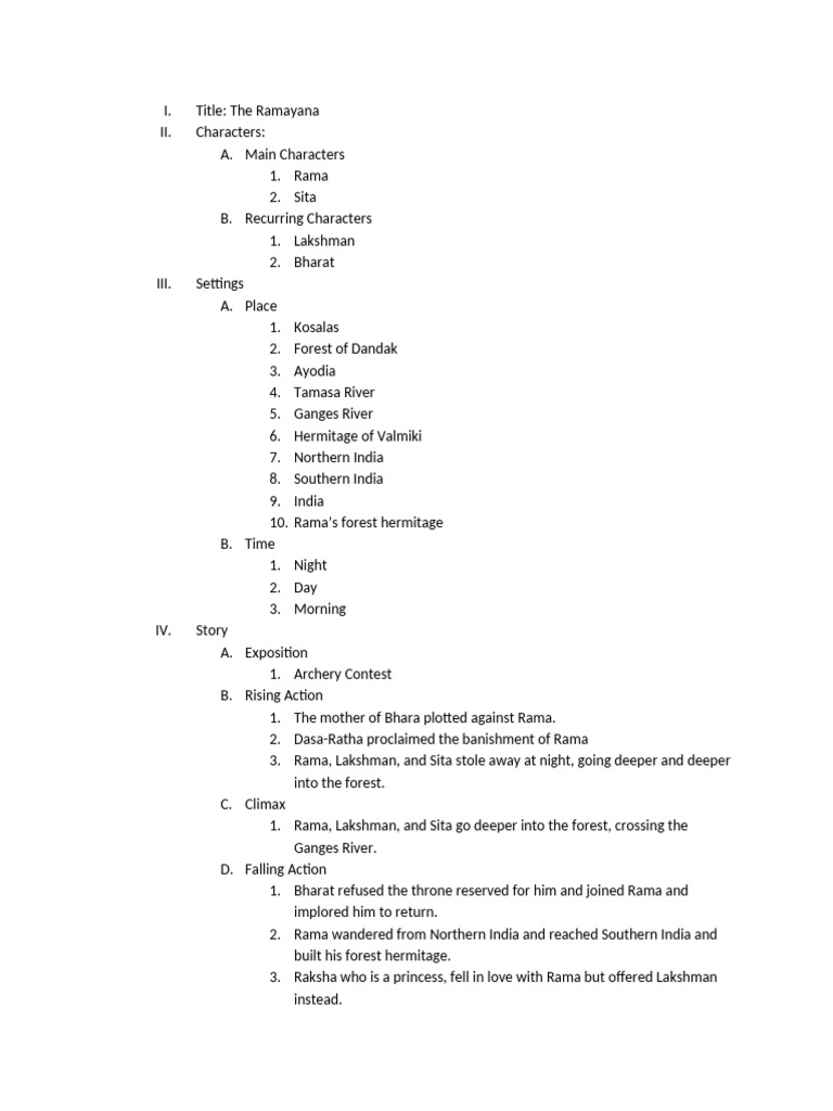 Overview of The Ramayana Epic | PDF
