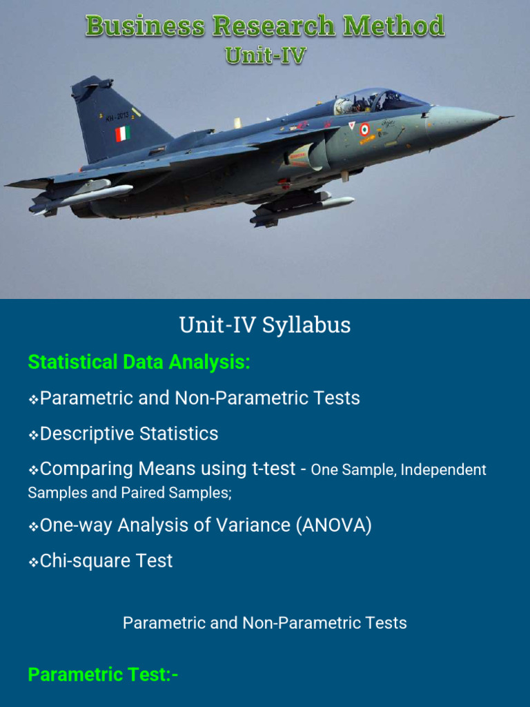 Non-Parametric and Parametric Tests | PDF | Student's T Test | Statistics