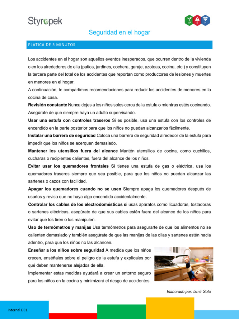 Seguridad infantil en la cocina hogar | PDF | Estufa de cocina