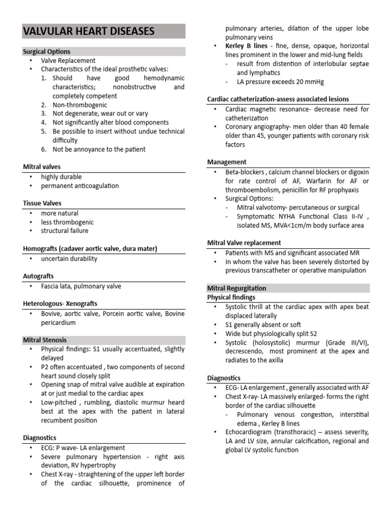 Valvular Heart Diseases | PDF | Heart | Heart Valve