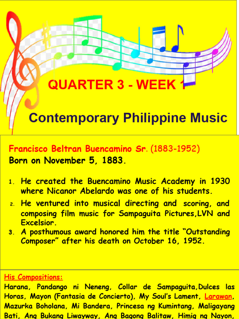 Philippine Music Composers Overview | PDF | Musical Compositions ...