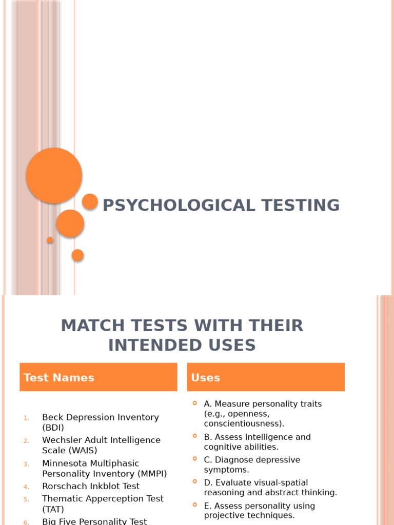 Psychological Tests and Their Uses | PDF | Psychological Testing ...