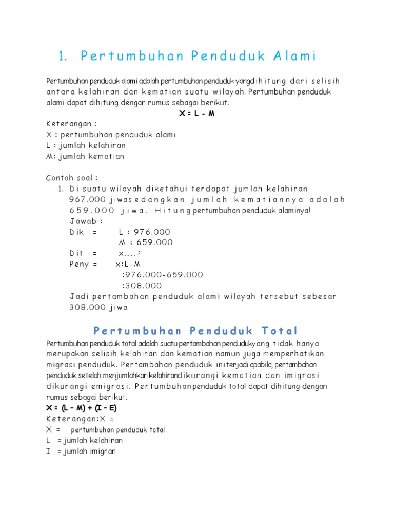 Pertumbuhan Penduduk Alami