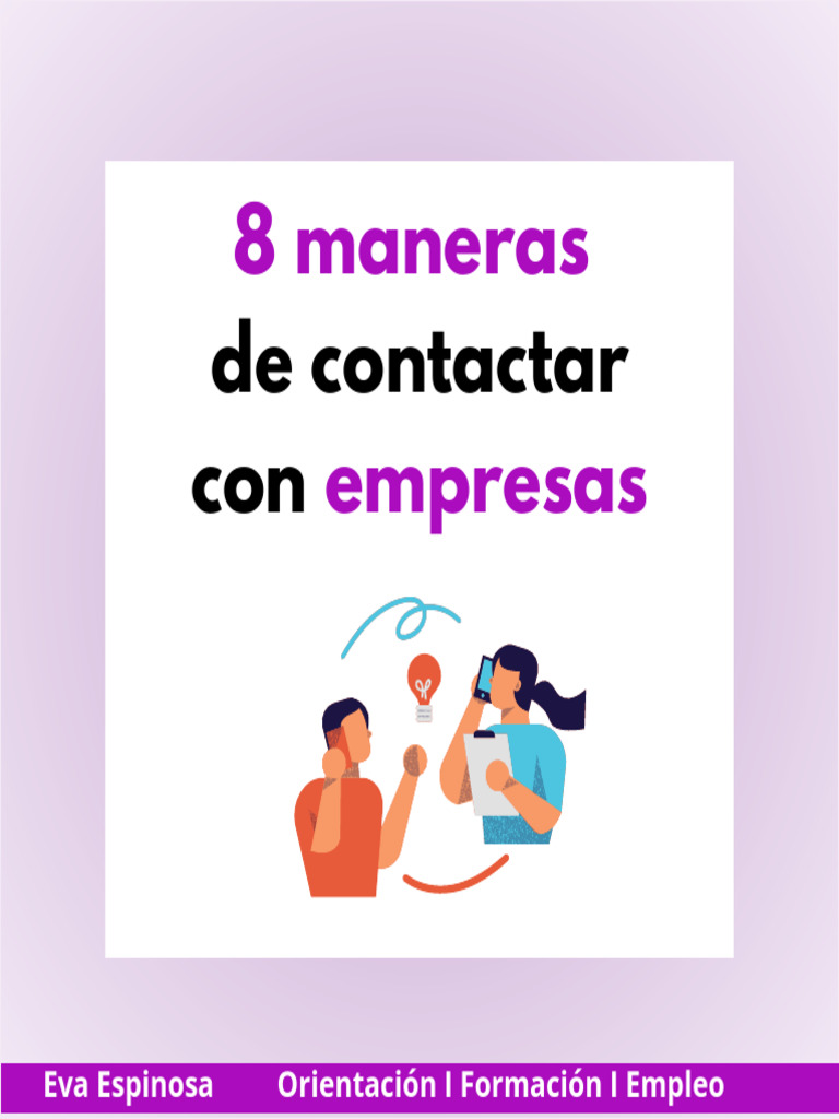 8 Maneras de Contactar Con Empresas | PDF | Empleo | Business