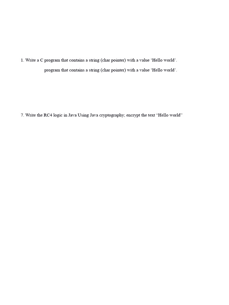 Cryptography Lab Manual: C & Java Programs | PDF | Cryptography | Cipher