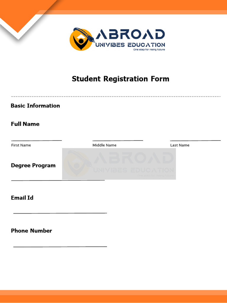 Student Registration AUE (Filled) | PDF