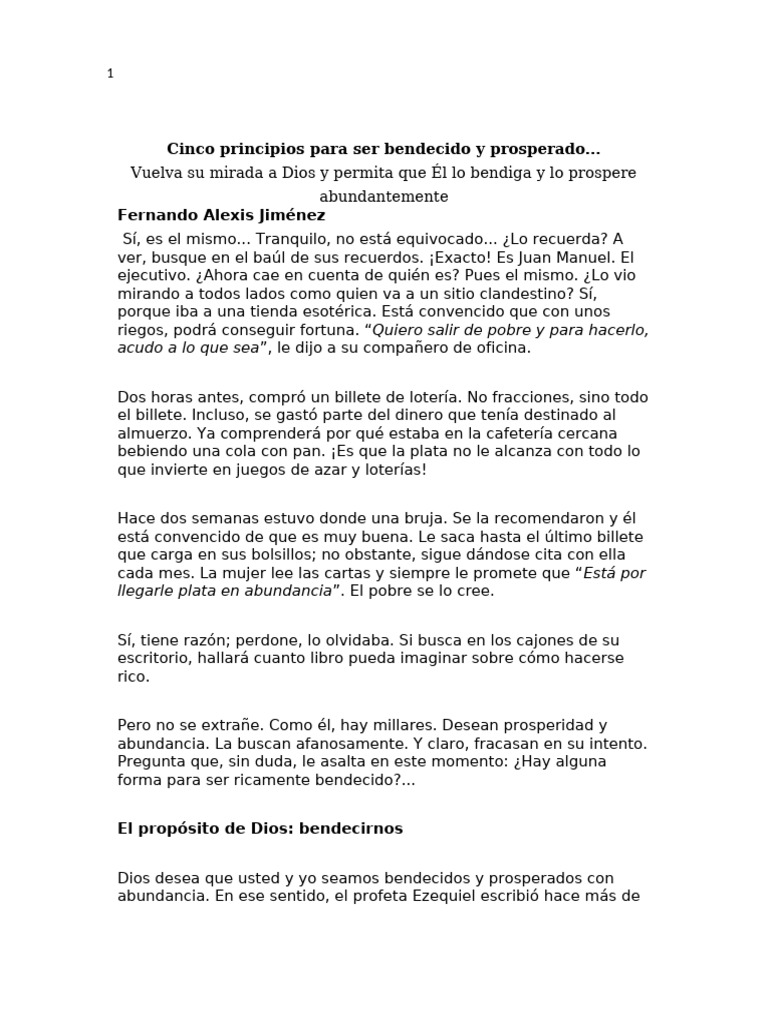 Cinco principios para prosperar con Dios | PDF | Libro de Deuteronomio ...