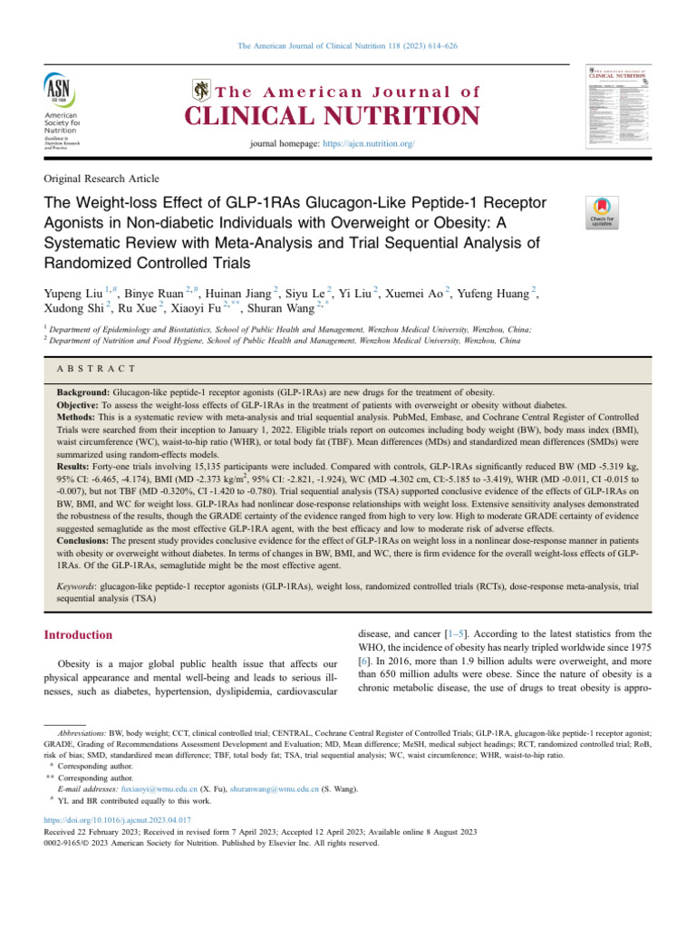 Photo inspiration: Visual Reference: The Weight Loss Effect Of Glp 1Ras Glucagon Like Peptide