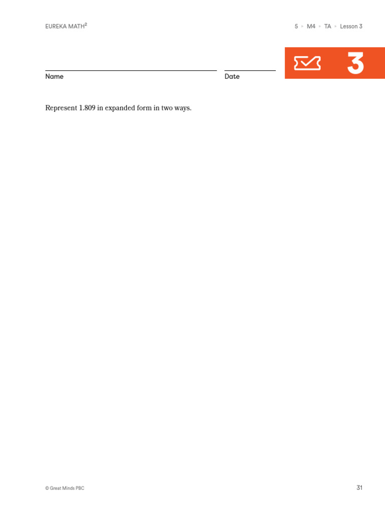 Expanded Form of 1.809 in Math | PDF