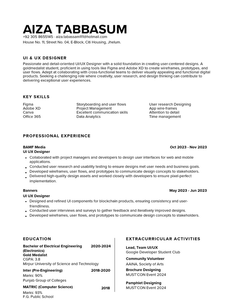 UI UX CV.pdf | PDF | User Interface | Human–Computer Interaction