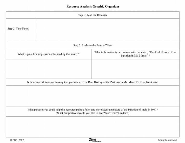 Partition of India Source Analysis-Graphic-Organizer | PDF