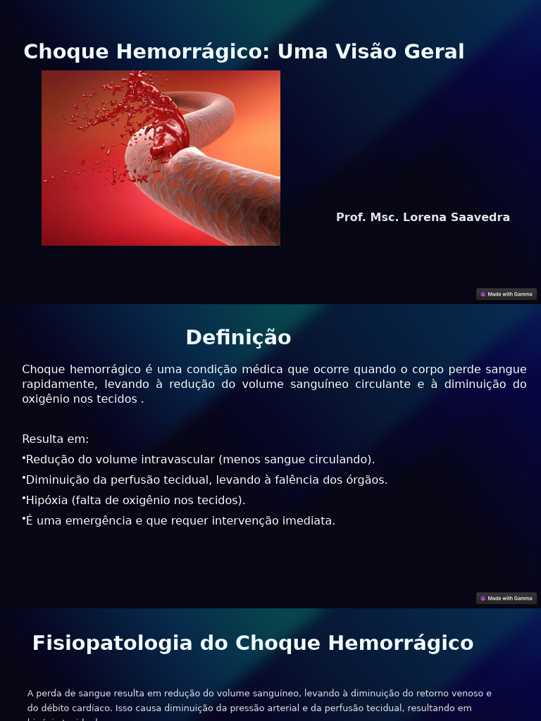 Choque Hemorrágico: Fisiopatologia e Classificação | PDF | Choque ...