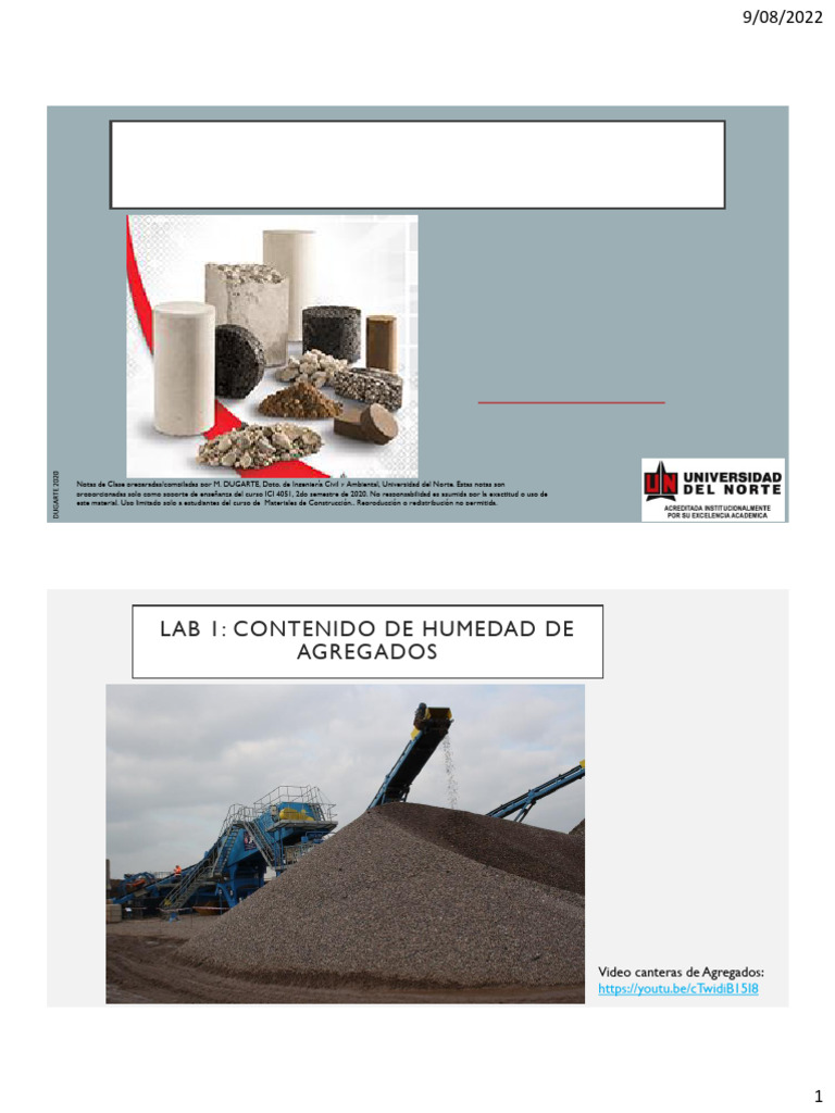 Capítulo 01 - Agregados | PDF | Hormigón | Roca (geología)