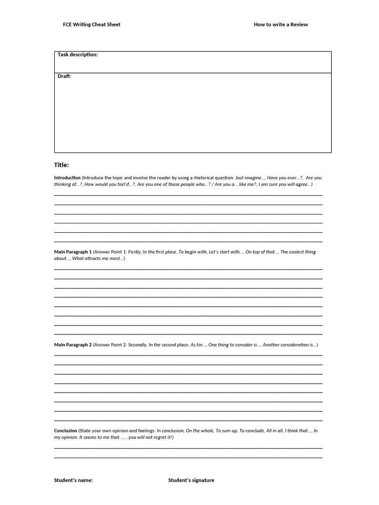 FCE Review Writing Guide | PDF | Human Communication | Communication