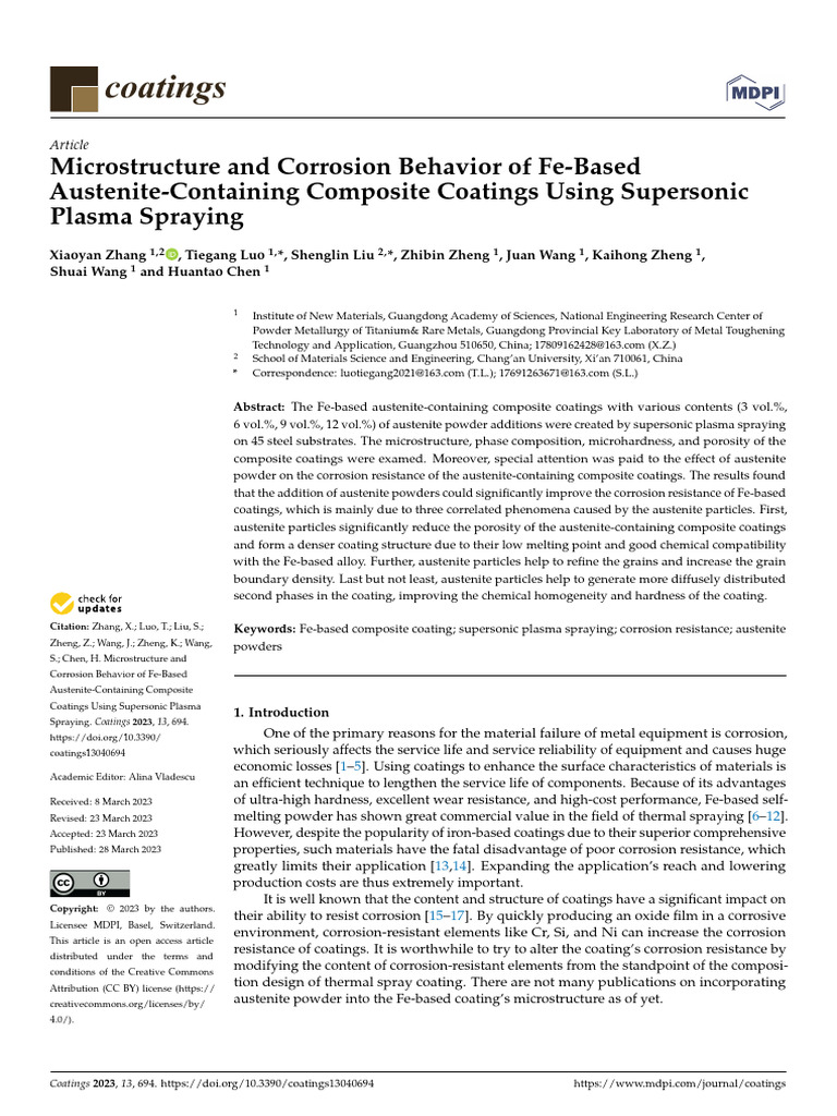 Microstructure and Corrosion Behavior of Fe Based Austenite 23k3yflh ...
