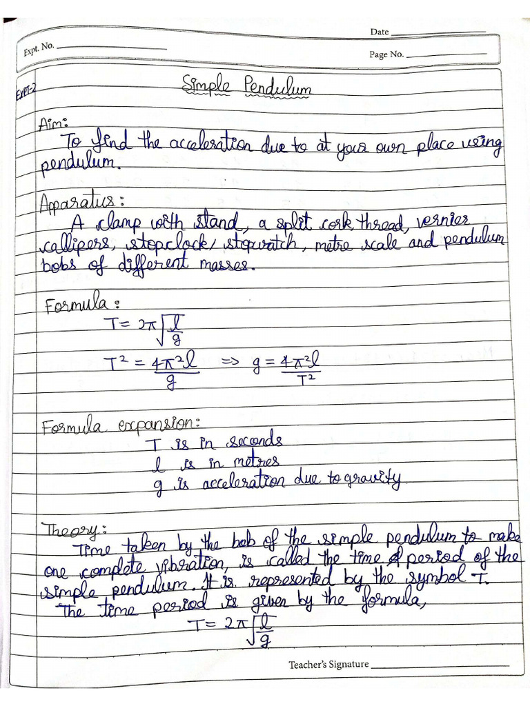 Simple Pendulum | PDF